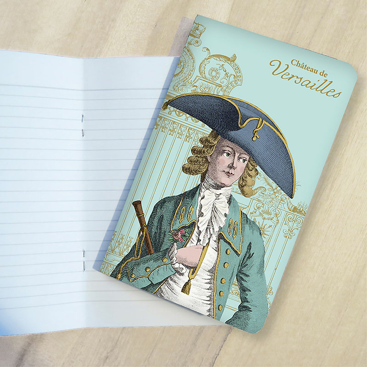 Carnet Galerie des modes - Petit Maître avec un chapeau à la Suisse et un gilet à la Turque - Château de Versailles