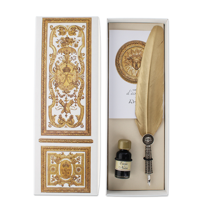 Château de Versailles Writing Set - Feather Pen Gold