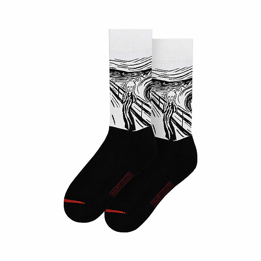 Chaussettes Edvard Munch - Le Cri - Noir et blanc