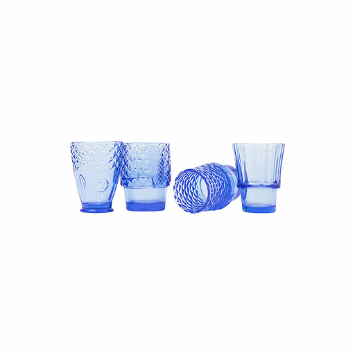 Set de 4 verres empilables Koifish - Bleu - Doiy