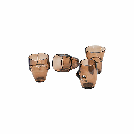 Set de 4 verres empilables Corps - Brun - Doiy