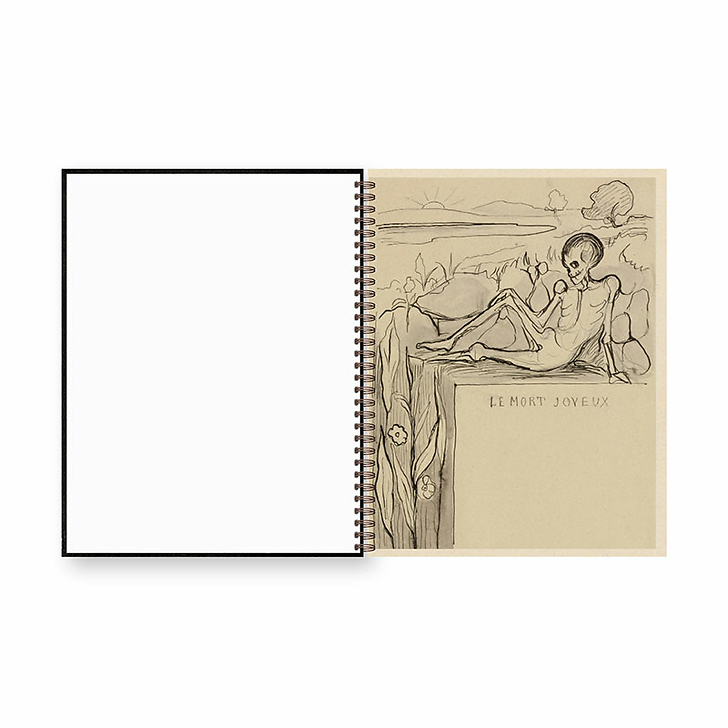 Cahier à spirale Edvard Munch - Autoportrait au bras de squelette, 1895