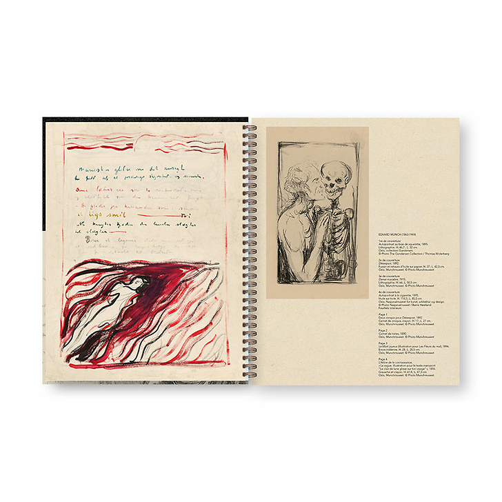 Cahier à spirale Edvard Munch - Autoportrait au bras de squelette, 1895