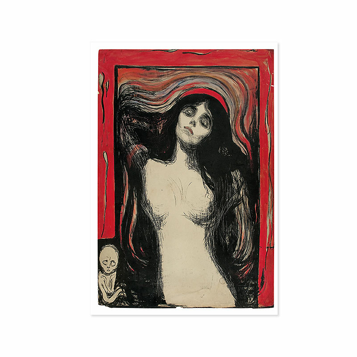 Lot de 10 cartes postales Edvard Munch. Un poème de vie, d'amour et de mort - 14 x 22 cm