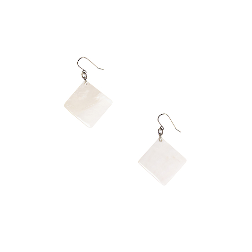 Earrings Square in white nacre - L'Indochineur