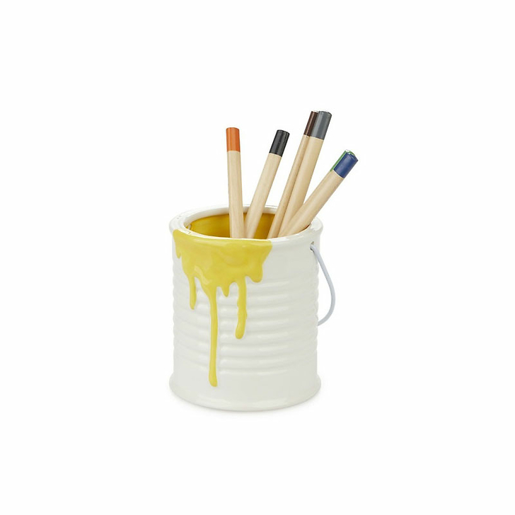 Ceramic Pen holder Painty Yellow - Balvi