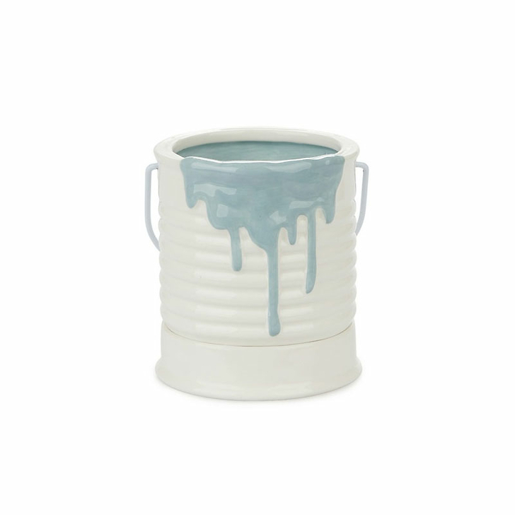 Pot de fleur en céramique Peinture bleue - Balvi