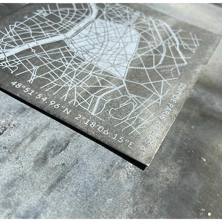 Plaque de zinc Focus Paris 8e arrondissement - Toit de Paris - 12 x 12 cm