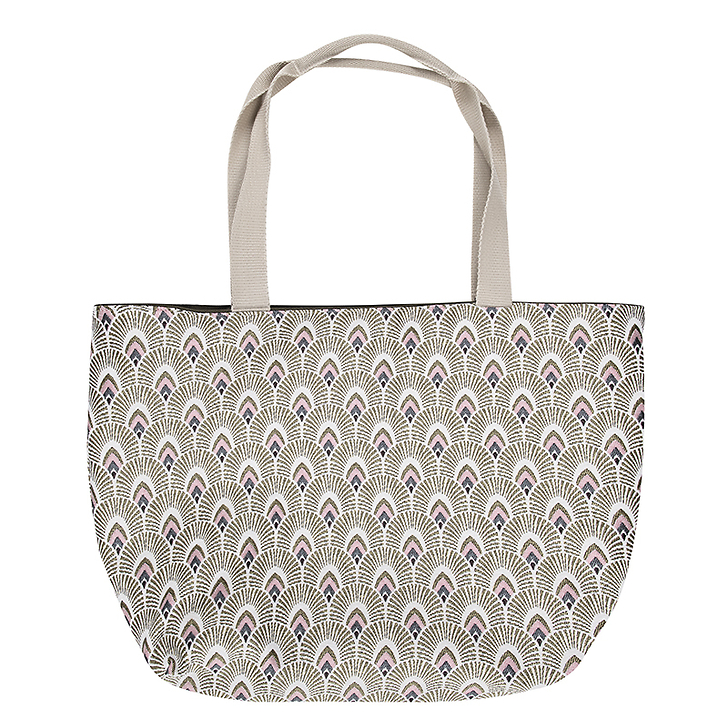 Cabas imprimé paon rose collection Art Nouveau 2022