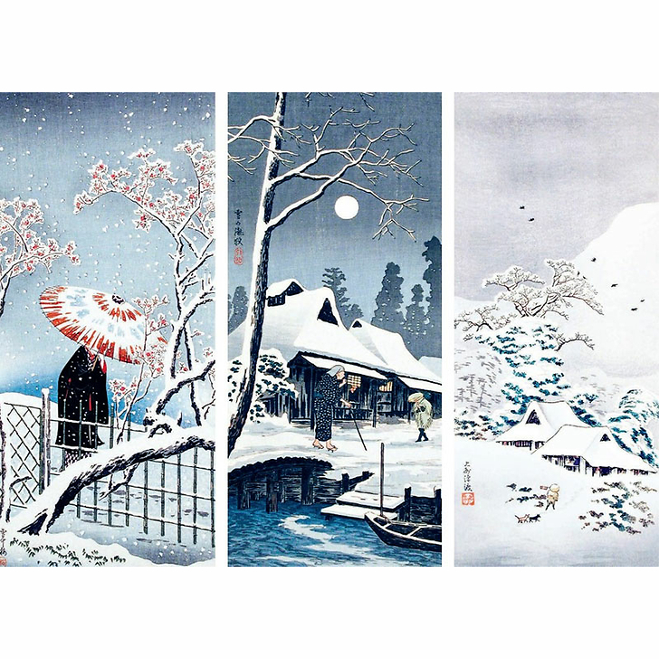 La neige par les grands maîtres de l'estampe japonaise