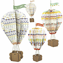 Kit créatif 4 Montgolfières + 4 nuages à créer - Pirouette cacahouète