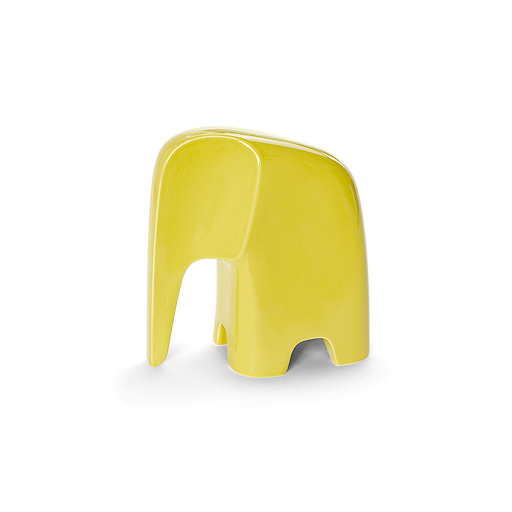 Éléphant de porcelaine - 12,7 × 6,7 × 12,7 cm - Jaune - Caussa