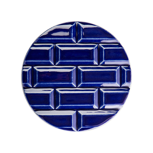 Plaque Rivoli grès émaillé - 11,5 x 11,5 x 1 cm - Bleu Sèvres - Déjà-vu Paris