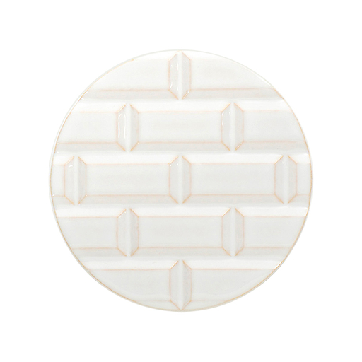 Plaque Rivoli grès émaillé - 11,5 x 11,5 x 1 cm - Blanc Meudon - Déjà-vu Paris