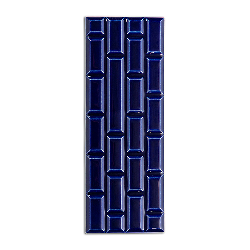 Plaque Grand Rivoli grès émaillé - 25 x 9 x 1 cm - Bleu Sèvres - Déjà-vu Paris