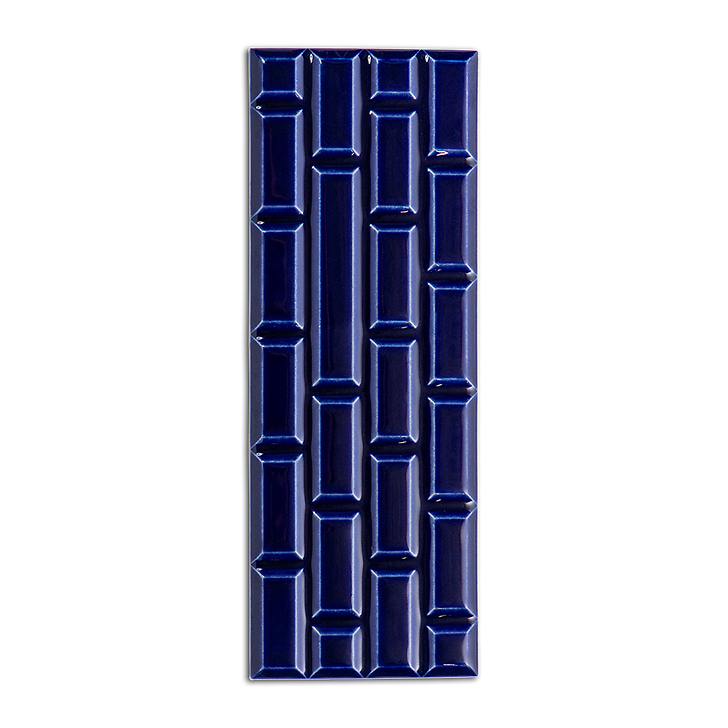 Plaque Grand Rivoli grès émaillé - 25 x 9 x 1 cm - Bleu Sèvres - Déjà-vu Paris