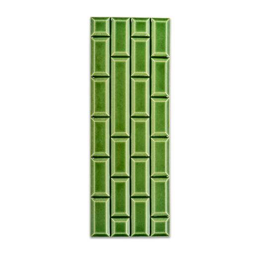 Large Rivoli glazed sandstone tile - 25 x 9 x 1 cm - Vert Lutèce - Déjà-vu Paris