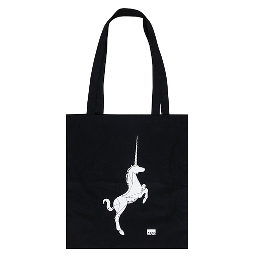 Sac tote bag noir licorne graphique Musée de Cluny 2022 38x42