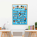 Poster pédagogique Personnages célèbres + 44 stickers - Poppik