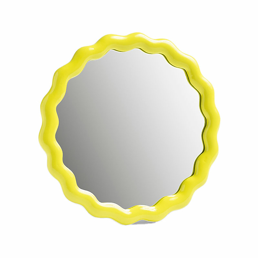 Miroir rond Zigzag Jaune - Ø 17.5 cm