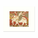 Reproduction sous Marie-Louise - Personnage royal à dos d'éléphant combattant des fauves, vers 730