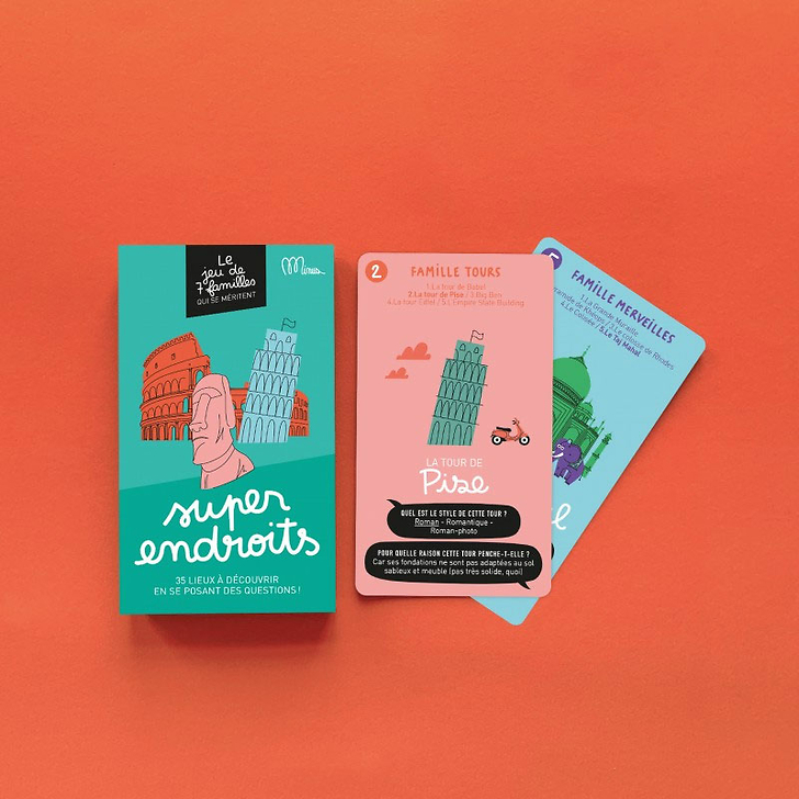 Jeu de 7 familles Super endroits - Minus Éditions
