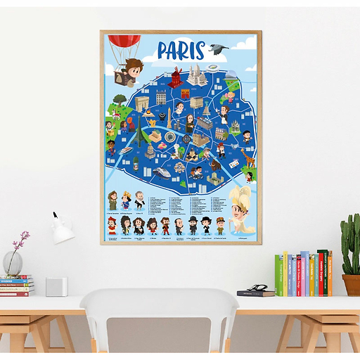 Poster pédagogique Paris + 53 stickers - Poppik