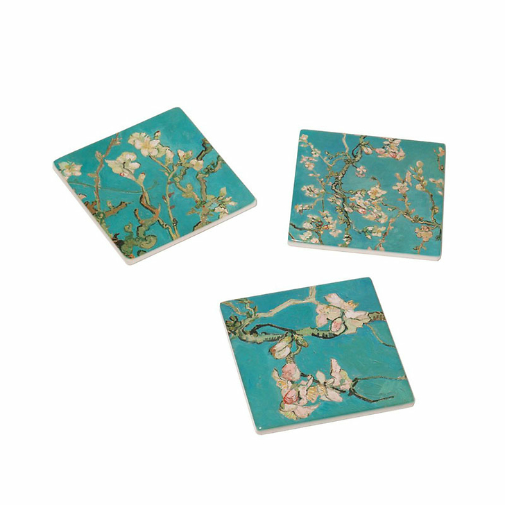 Set de 3 Sous-verres en céramique Vincent van Gogh - Amandier en fleurs - Van Gogh Museum Amsterdam®