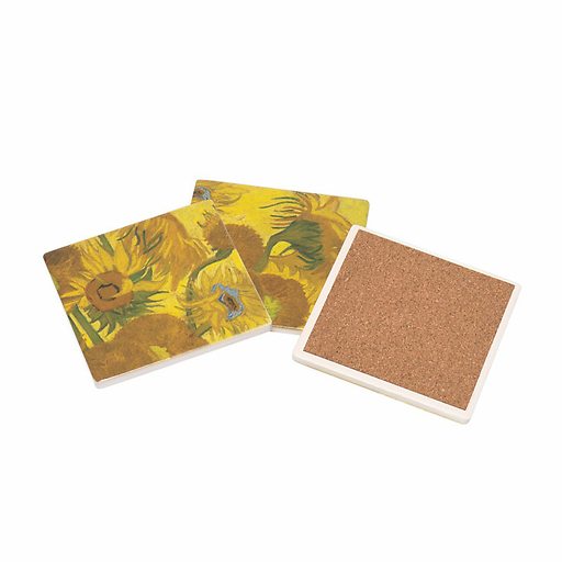 Set de 3 Sous-verres en céramique Vincent van Gogh - Tournesols - Van Gogh Museum Amsterdam®