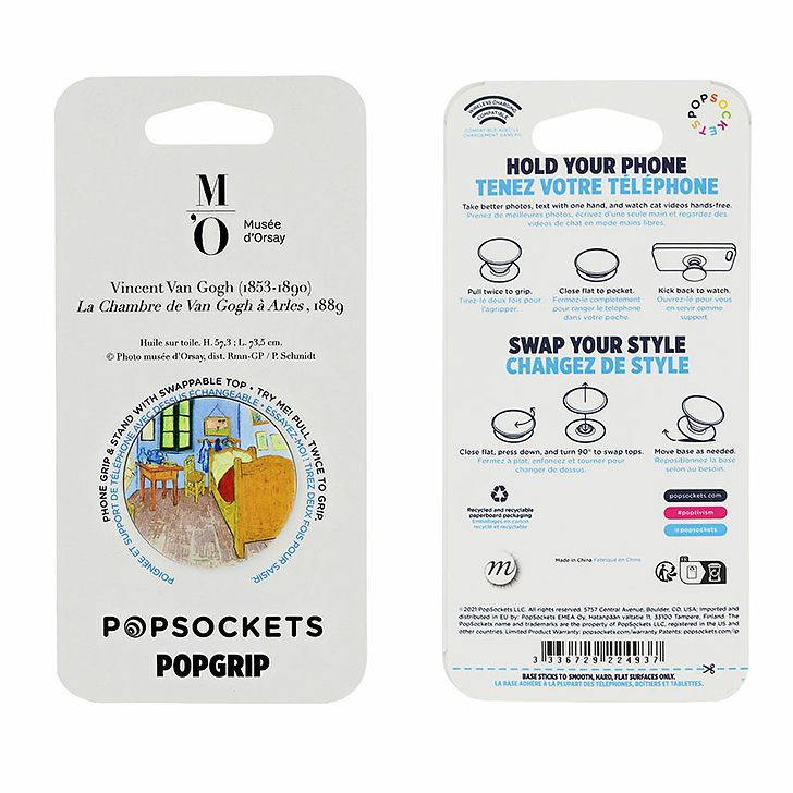 Handle/phone holder Vincent van Gogh - Van Gogh's bedroom in Arles - PopSockets