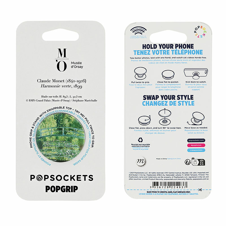 Poignée/support pour téléphone Claude Monet - Le Bassin aux nymphéas, harmonie verte - PopSockets
