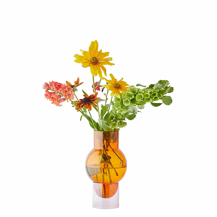 Vase tube Bulle - Ambre