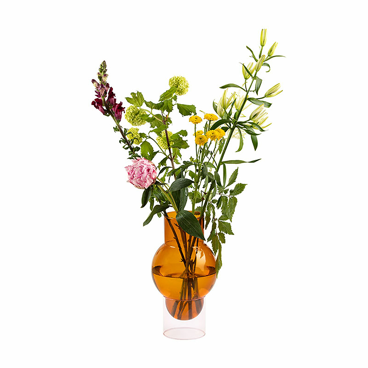 Vase tube Bulle - Ambre