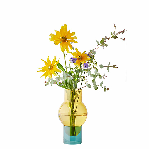 Vase tube Bulle - Jaune