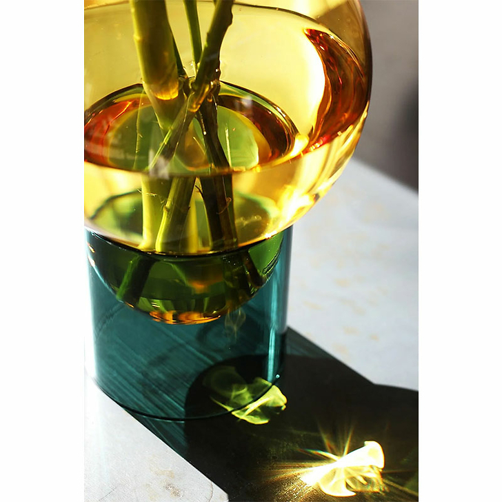 Vase tube Bulle - Jaune