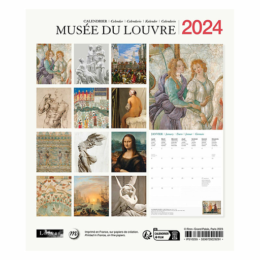Calendrier 2024 Musée du Louvre - 15.5 x 18 cm