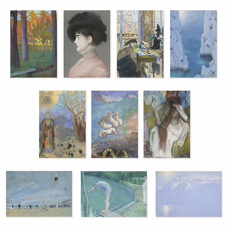 Lot de 10 cartes postales - Pastels du musée d'Orsay, de Millet à Redon