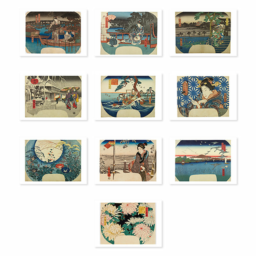 Lot de 10 Cartes postales Hiroshige