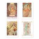 Lot de 10 cartes postales Alphonse Mucha - Reproductions de lithographies en couleurs - 14 x 20 cm