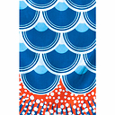 Ocean Blue Koinobori - 76 x 26 cm
