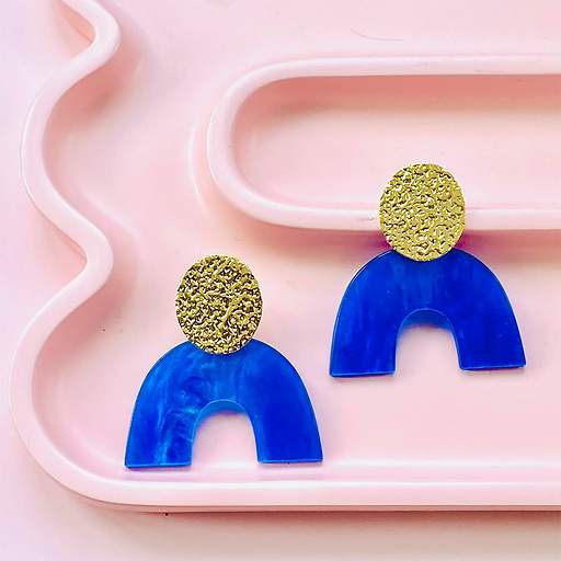 Earrings Blue Arch