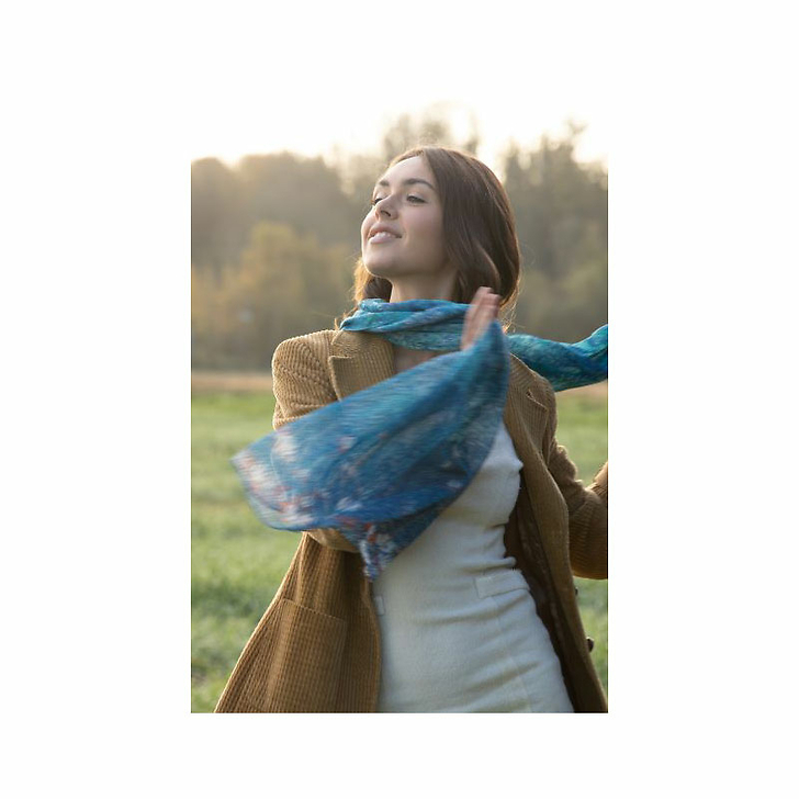 Stole Claude Monet - Blue Harmony 60x180 cm