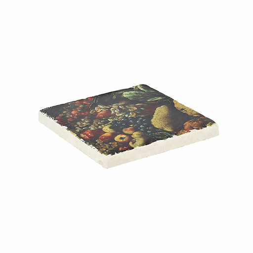 Sous verre en marbre Brueghel / Ruoppolo - Nature morte aux fruits et aux fleurs, 1680-1685