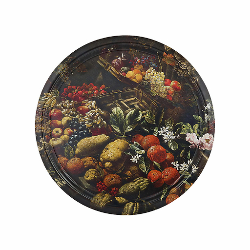 Plateau Brueghel / Ruoppolo - Nature morte aux fruits et aux fleurs, 1680-1685 - Ø 31cm