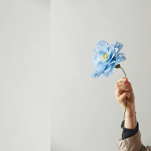 Fleur en papier Pivoine - Bleue