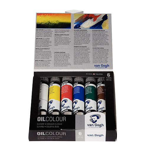 Coffret de peinture à l'huile (6 tubes de 20ml) Van Gogh - Royal Talens