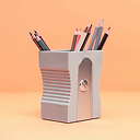 Pot à crayons en plastique - Taille-crayon Gris - Balvi