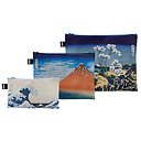 Set of 3 Zip Pockets Katsushika Hokusai - Loqi