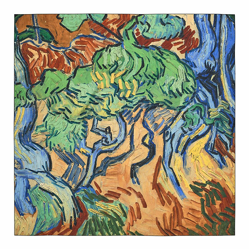 Carré de soie Vincent van Gogh - Racines - 90x90cm
