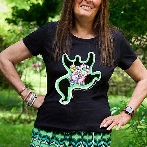 T-shirt noir Femme Niki de Saint Phalle - Leaping Nana